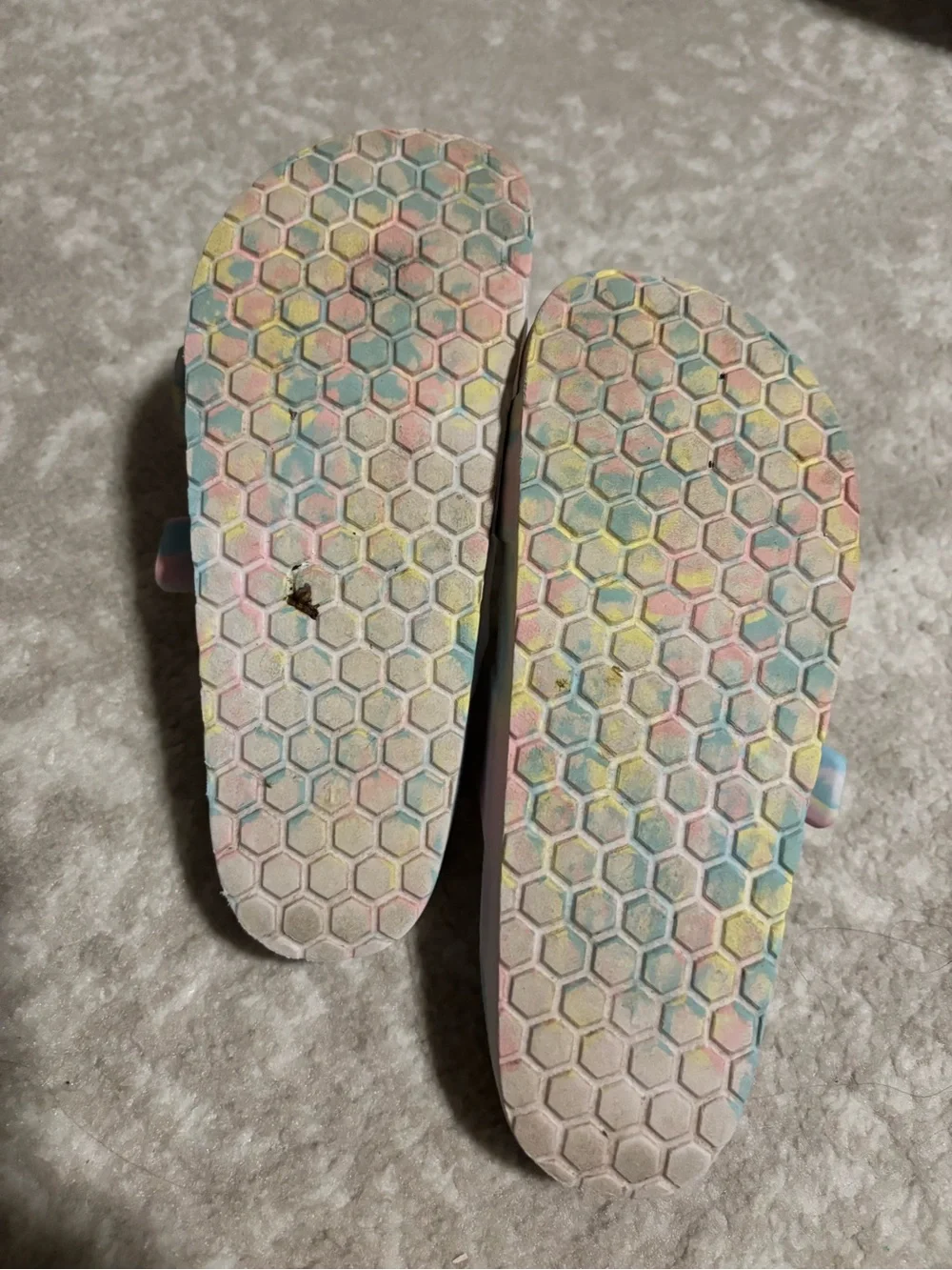 Cat & Jack Kids' Pastel Tie-Dye Double-Buckle Sandals - Pink/Blue/Yellow Size 1